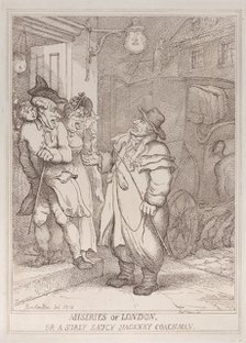Miseries of London, or a Surly Saucy Hackney Coachman, June 4, 1814., June 4, 1814. Creator: Thomas Rowlandson.