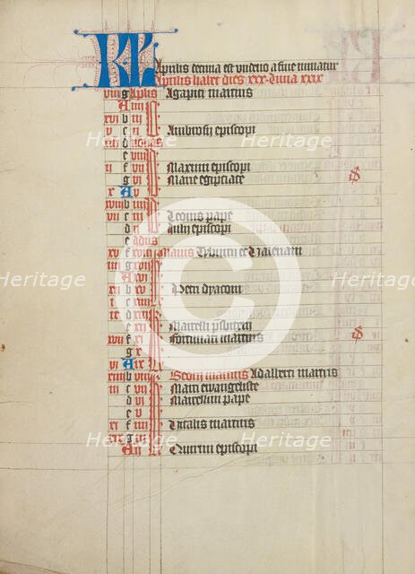 Calendar Page; Collegium Ducale, about 1420-1430. Creator: Unknown.