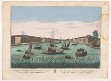 View of the Neva River in Saint Petersburg seen from the west side, 1700-1799. Creator: Unknown.