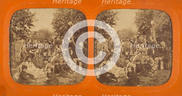 Large group outside, 1855-1860. Creator: Unknown.