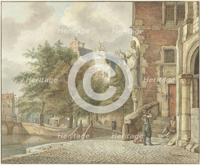 View of a city canal, 1801. Creator: Reinier Vinkeles.