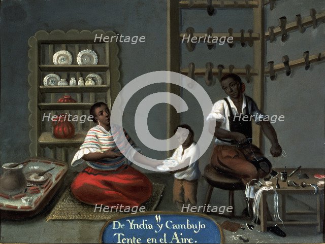 Scene of daily life of one of the tables from the collection 'Tables of miscegenation' No. 11 'De…