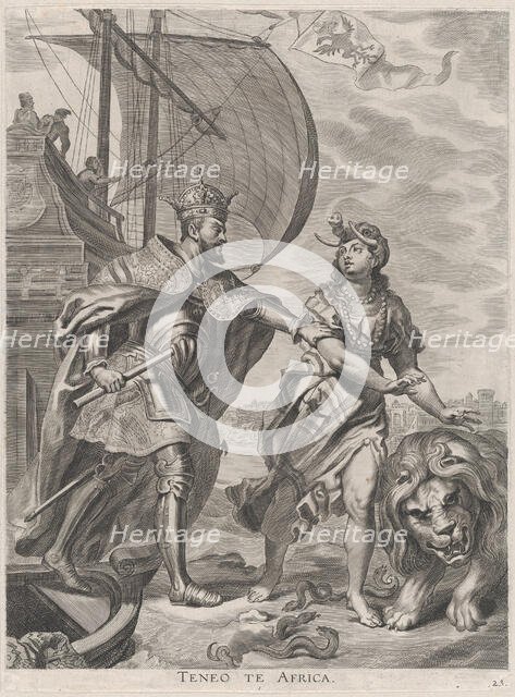 Plate 23: Emperor Charles V, campaign in Africa; from Guillielmus Becanus's 'Serenissimi P..., 1636. Creators: Jacob Neeffs, Johannes Meursius, Willem van der Beke.