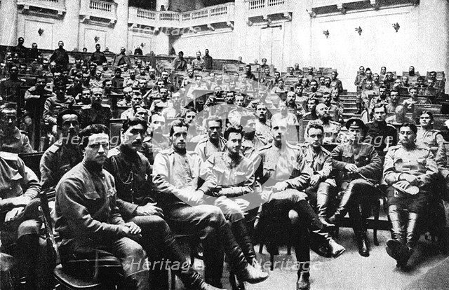 Seizure of the Russian Parliament in Petrograd by revolutionary soldiers, Russia, 1917. Artist: Unknown