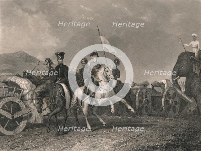 'Defeat and Death of Dhoondiah at Conaghull', 1800, (early-mid 19th century).  Creator: J Rogers.
