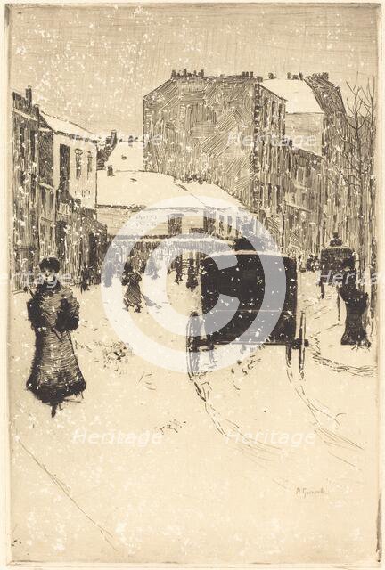 Boulevard Clichy in the Snow (Le boulevard Clichy par un temps de neige), 1876. Creator: Norbert Goeneutte.