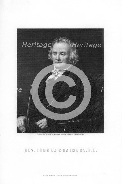 Thomas Chalmers, leader of the Free Church of Scotland, (1893).Artist: W Roffe