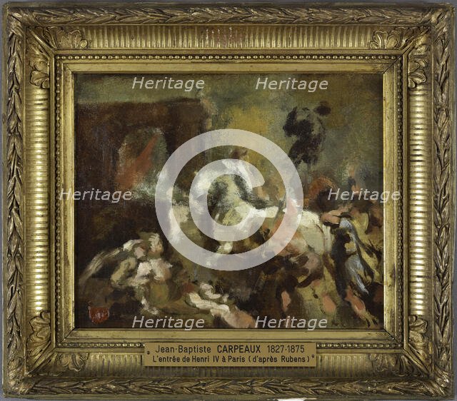Triumphal entry of Henri IV into Paris, after Rubens, c.1858. Creator: Jean-Baptiste Carpeaux.
