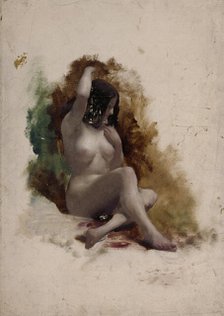 Seated female nude, c1850. Creator: Unknown.