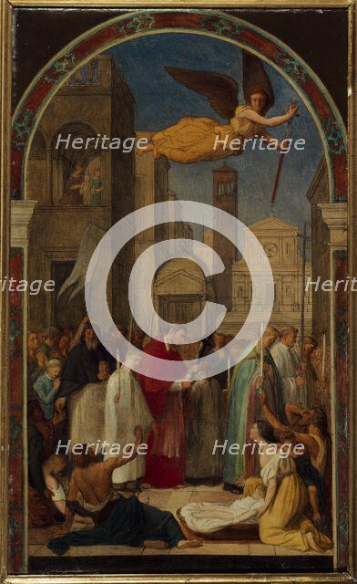 Procession de saint Charles Borromée pendant la peste de Milan. Esquisse pour la peinture..., 1861. Creator: Pierre-Auguste Pichon.