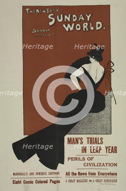 The New York Sunday world. Sunday March 1st. 1896, c1893 - 1897. Creator: Unknown.