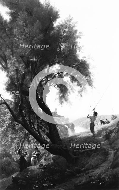 Gathering Olives at Tivoli, 1868. Creator: Francois-Louis Francais.