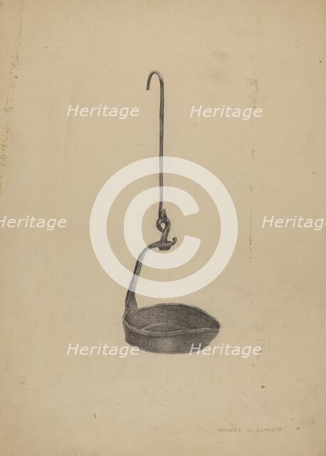 Whale Oil Lamp, c. 1938. Creator: Howard Lumbard.