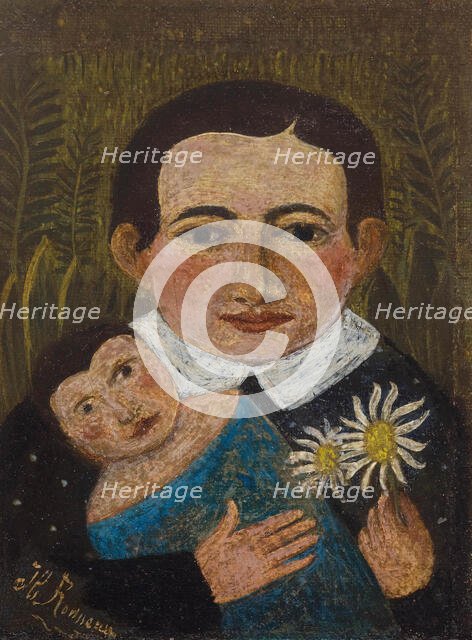 La petite fille à la poupée et aux deux marguerites (The little girl with the doll and..., c.1890. Creator: Rousseau, Henri Julien Félix (1844-1910).