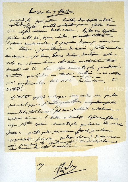 Letter from Napoleon Bonaparte to his brother Joseph, 25th July 1798.Artist: Napoleon Bonaparte I