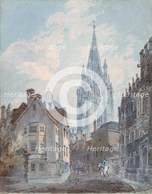 'Oxford: St Mary's from Oriel Lane', 1792-1793. Artist: JMW Turner
