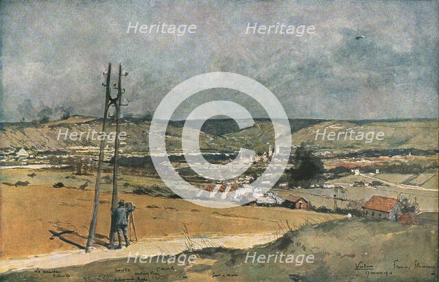 'La Bataille de Verdun: vue prise du fort de la Chaume', 1916. Creator: Francois Flameng.