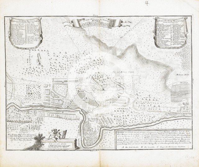 Map of the fortress of Bender. Artist: Wolff, Jeremias (1663-1724)