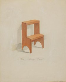 Shaker Two-step Bench, c. 1936. Creator: Lawrence Foster.