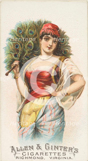 Plate 11, from the Fans of the Period series (N7) for Allen & Ginter Cigarettes Brands, 1889. Creator: Allen & Ginter.