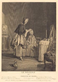 Le neglige, ou la toilette du matin, 1741. Creator: Jacques Philippe Le Bas.