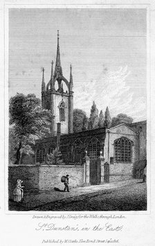 Church of St Dunstan in the East, City of London, 1816.Artist: J Greig