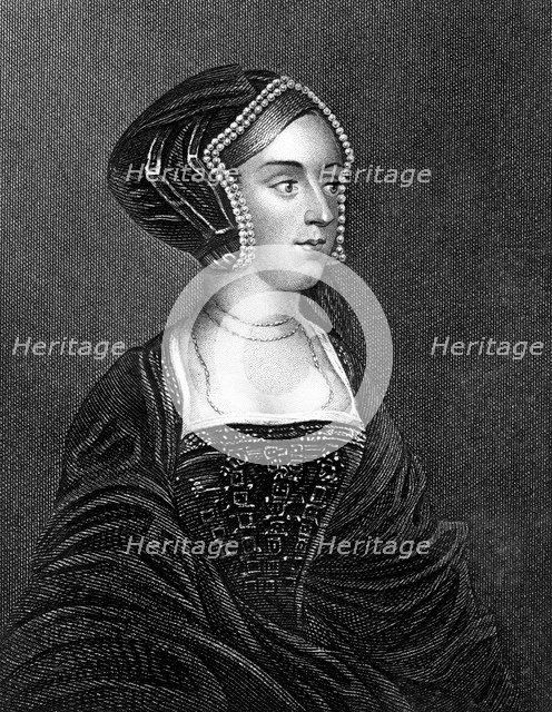Anne Boleyn, second wife of Henry VIII, (19th century).Artist: Henry Thomas Ryall