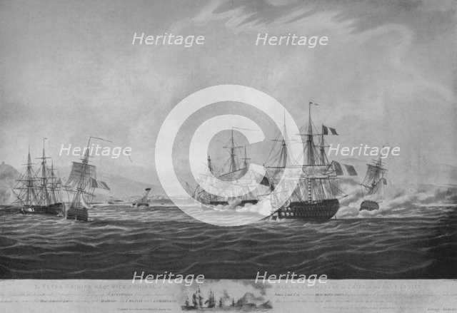 'Gallant Defence of the Centurion', c1805. Artist: John Francis Sartorius.