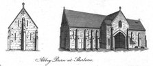 'Abbey Barn at Sherborne'. Creator: Unknown.