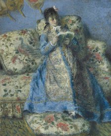 Portrait Of Madame Monet (Madame Claude Monet Reading), c1874. Creator: Pierre-Auguste Renoir.