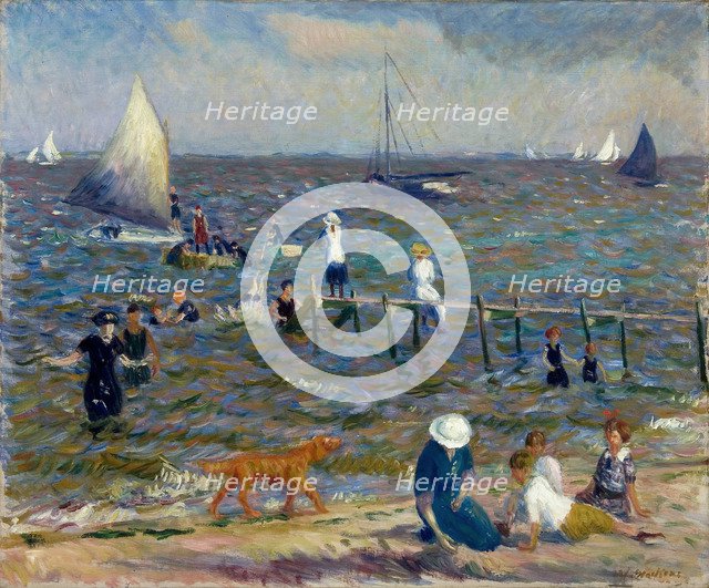 The Little Pier, 1914. Artist: Glackens, William James (1870-1938)