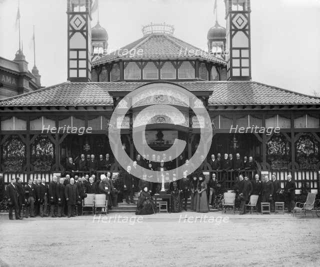 Queen Victoria visiting the Royal Naval Exhibition at the Royal Hospital, Chelsea, London, 1891. Artist: Henry Bedford Lemere.
