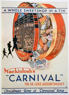 Advert for Mackintosh's 'Carnival' toffee assortments, 1930. Artist: Unknown