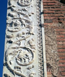 Detail of vine-scrolls on the building of Eumachia, Pompeii, 1st century Creator: Unknown.