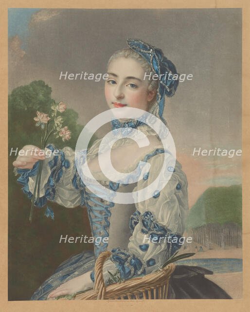 Portrait of Marie Anne de Cupis de Camargo (1710-1770), c. 1745. Creator: Nattier, Jean-Marc (1685-1766).