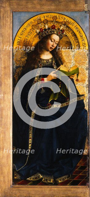 The Ghent Altarpiece. Adoration of the Mystic Lamb: Virgin Mary Enthroned, 1432. Creator: Eyck, Jan van (1390-1441).