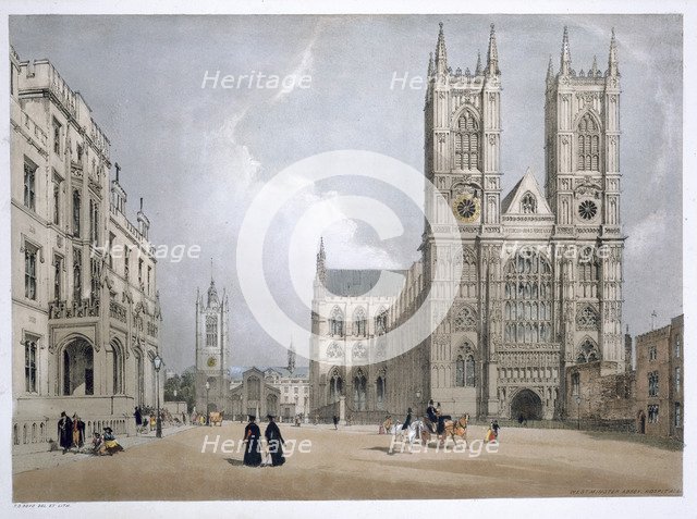 Westminster Abbey and Hospital, London, 1842. Artist: Thomas Shotter Boys