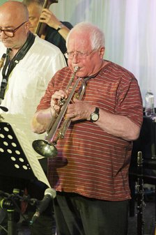 Henry Lowther, Alan Wakeman Nonet, Watermill Jazz Club, Dorking, Surrey, 2022. Creator: Brian O'Connor.