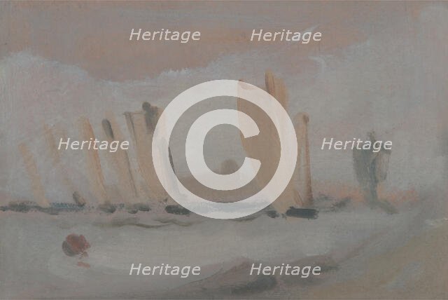 Yacht Racing on the Solent, ca. 1827. Creator: Unknown.