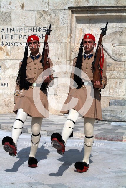 Parliament and Changing of the Guard, Athens, Greece, 2003. Creator: Ethel Davies.