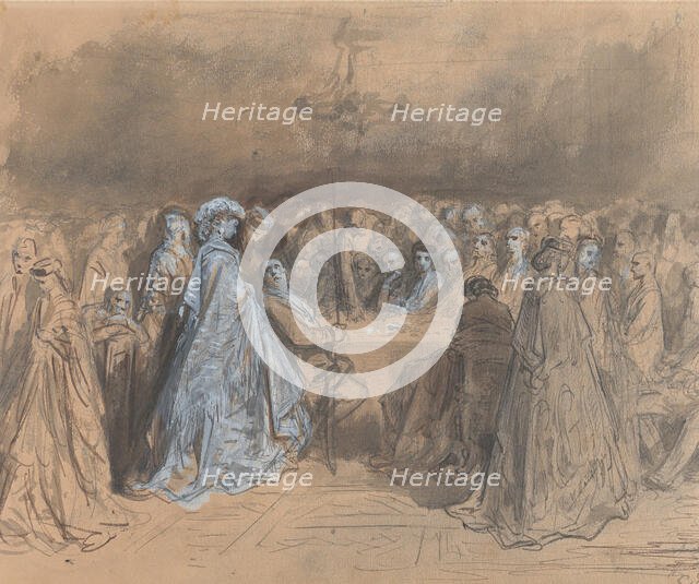 Pauline Viardot Gambling at Baden-Baden, 1862. Creator: Gustave Doré.