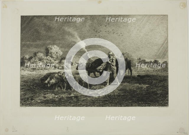 The Storm, 1866. Creator: Charles Emile Jacque.