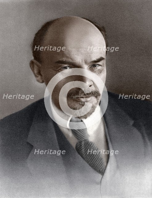 Vladimir Ilyich Ulyanov (Lenin), Russian Bolshevik revolutionary, c1917. Artist: Unknown