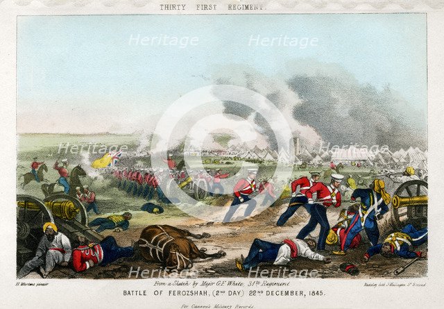 Thirty First Regiment, Battle of Ferozeshah, 2nd Day, 22nd December 1845. Artist: Madeley