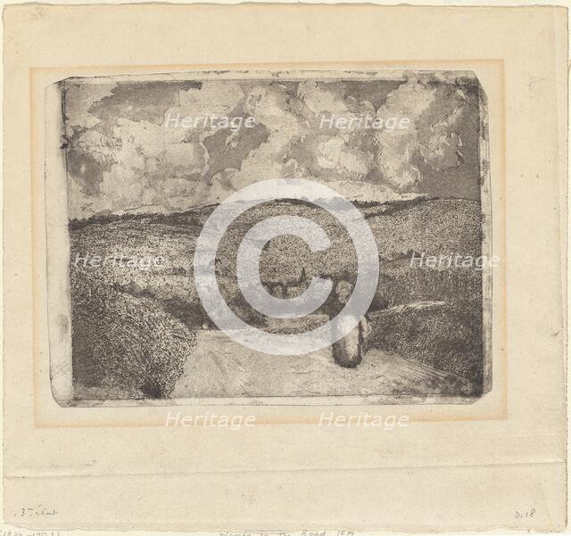 A Woman Walking along a Country Road (La Femme sur la Route), 1879. Creator: Camille Pissarro.