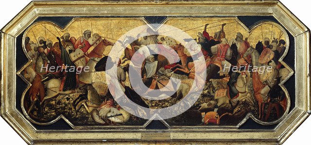 Cassone (marriage chest) with an oriental cavalry battle, ca 1400-1405.