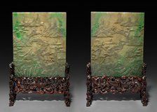 Pair of Table Screens with Stands, 1644-1912. Creator: Unknown.