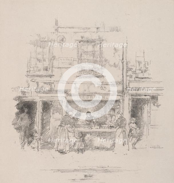Maunder's Fish Shop, Chelsea, 1890. Creator: James McNeill Whistler (American, 1834-1903).