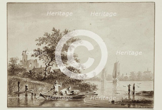 River Scene, between early and mid-19th century. Creator: Jacobus van der Stok.