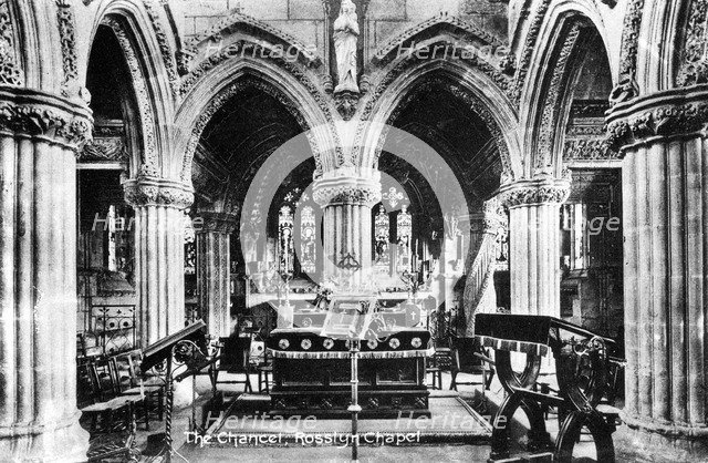 The Chancel, Rosslyn Chapel, Midlothian, Scotland, 20th century. Artist: Unknown
